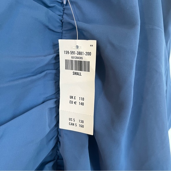 Abercrombie Blue Asymmetrical Cinched Midi Dress - Picture 7 of 9